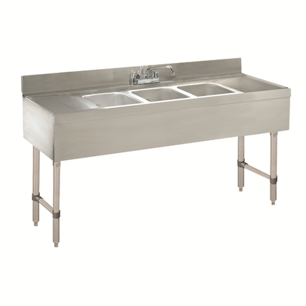 Advance Tabco CRB-63C 3 Compartment Underbar Sink w/ 2 Drainboards 72" W