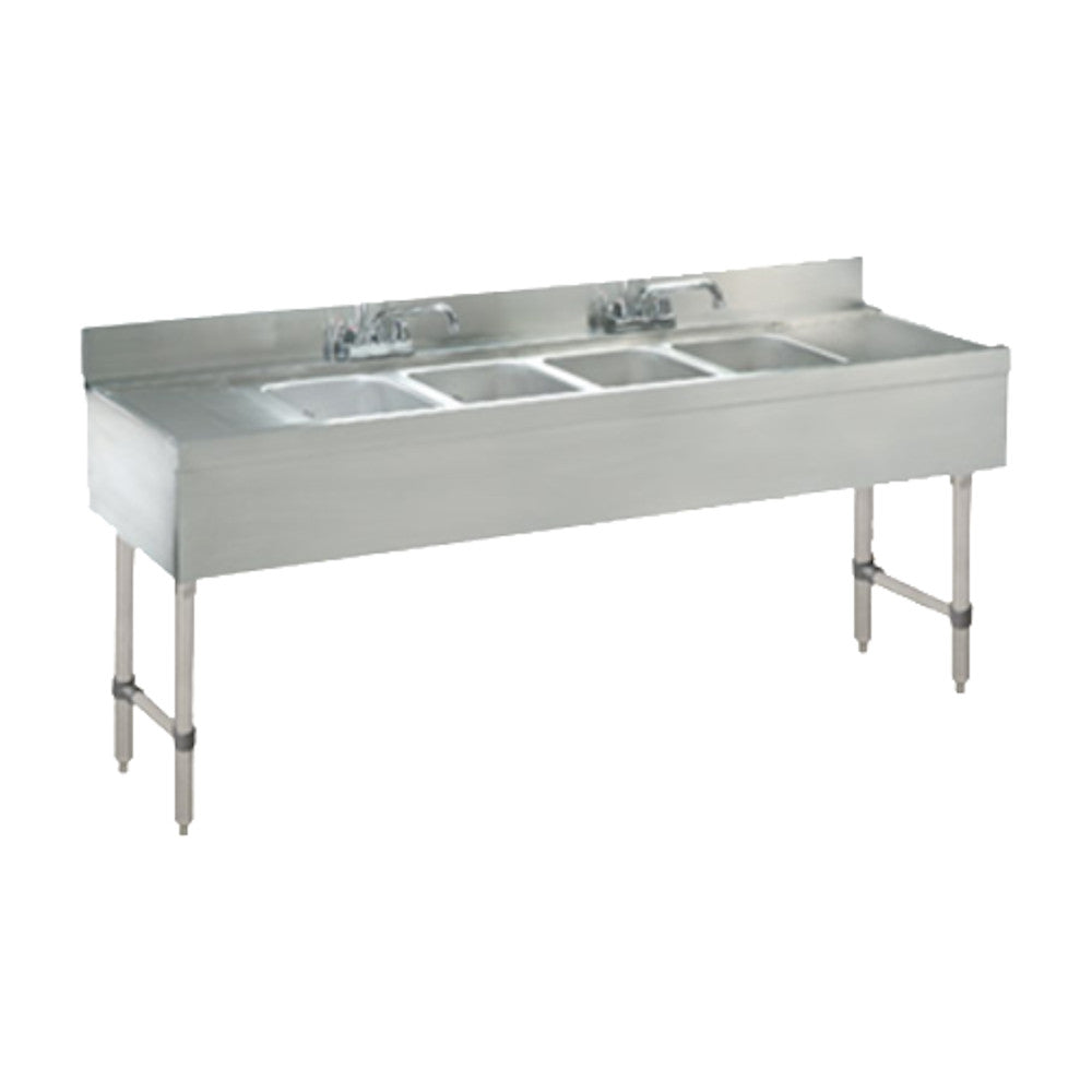 Advance Tabco CRB-64C 4 Compartment Underbar Sink W/ 2 Drainboards 72" W