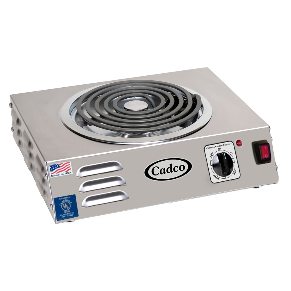 Cadco CSR-3T Electric Portable Hot Plate with One 8" Tubular Burner