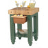 John Boos CU-GB25CG American Heritage Gathering Block Butcher Block Table 24" x 25" Clover Green Painted Base