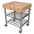 John Boos CUCD15WC Cucina D'Amico Wine Cart 30"W x 24"D x 35-1/2" with Northern Hard Rock Maple Butcher Block