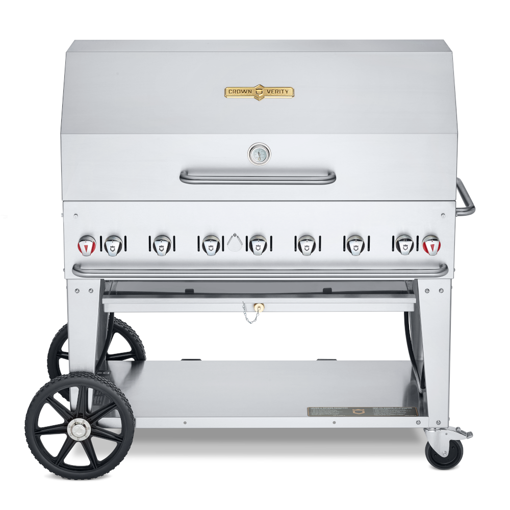 Crown Verity CV-MCB-48-SI50/100-RDP 7-Burner LP Gas Mobile Outdoor Grill