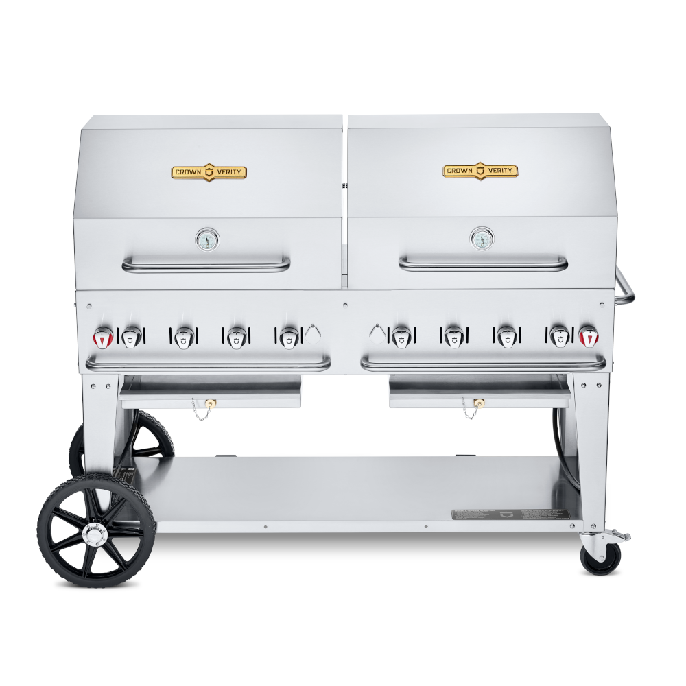 Crown Verity CV-MCB-60-SI50/100-RDP 8-Burner LP Gas Mobile Outdoor Grill