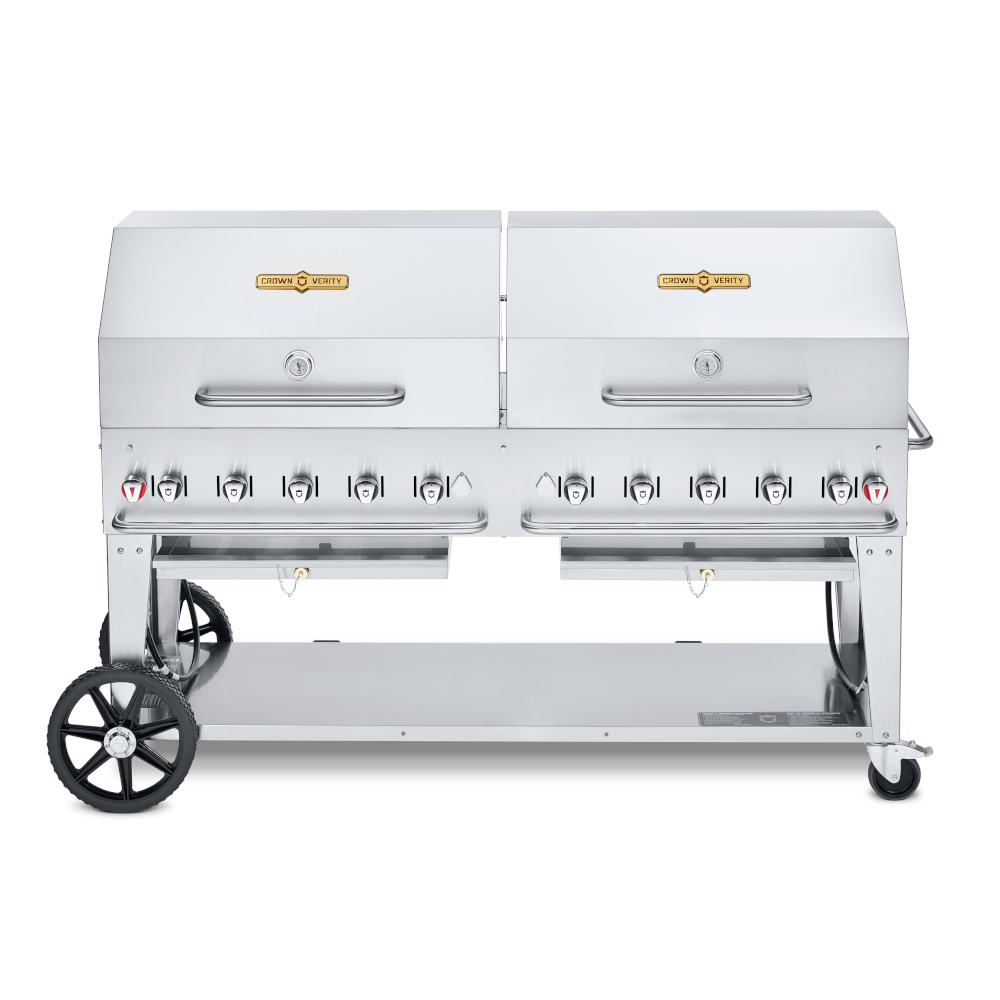 Crown Verity CV-MCB-72-SI-BULK-RDP 10-Burner LP Mobile Outdoor Grill