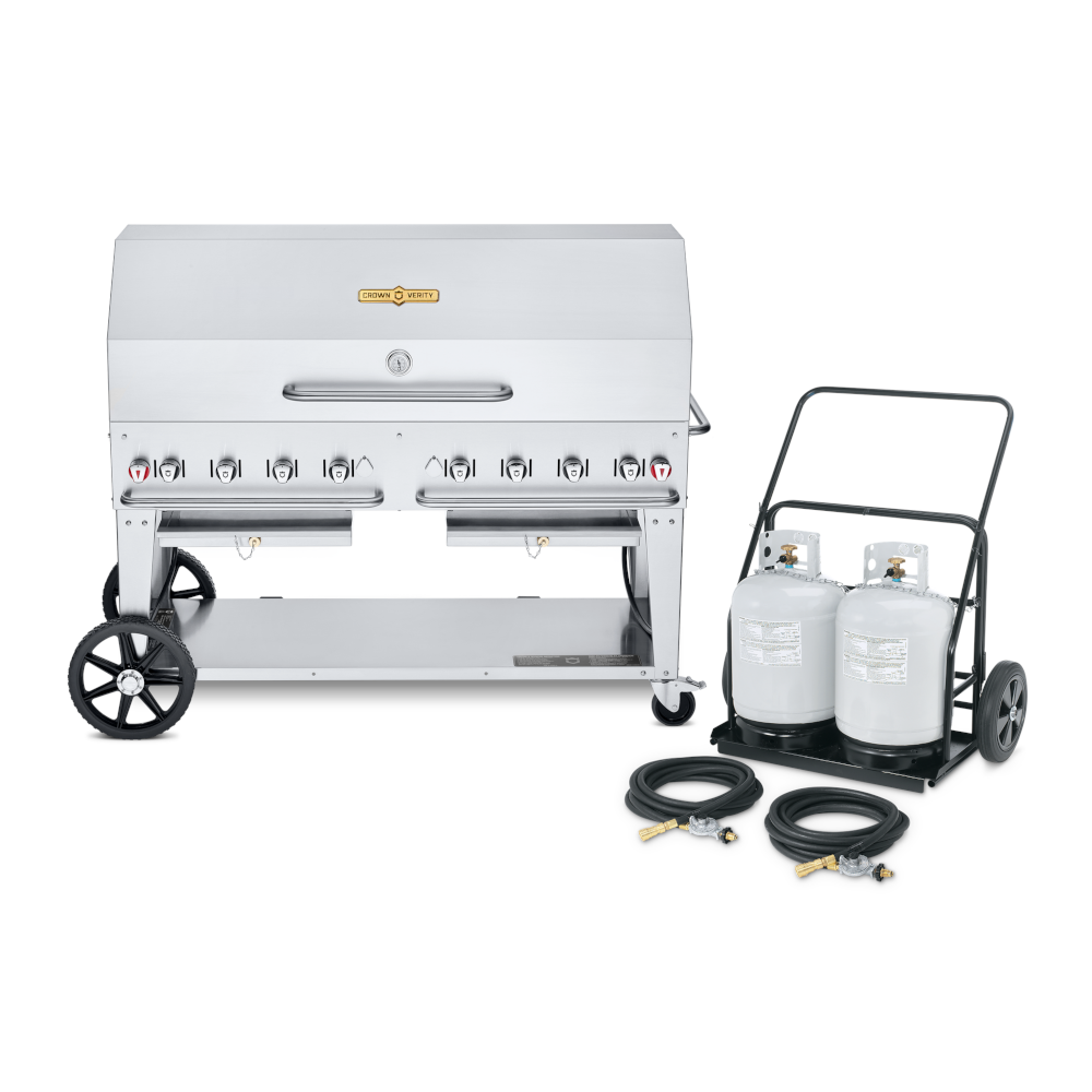 Crown Verity CV-MCC-60-1RDP Club Series Mobile Outdoor Grill with Tank Cart