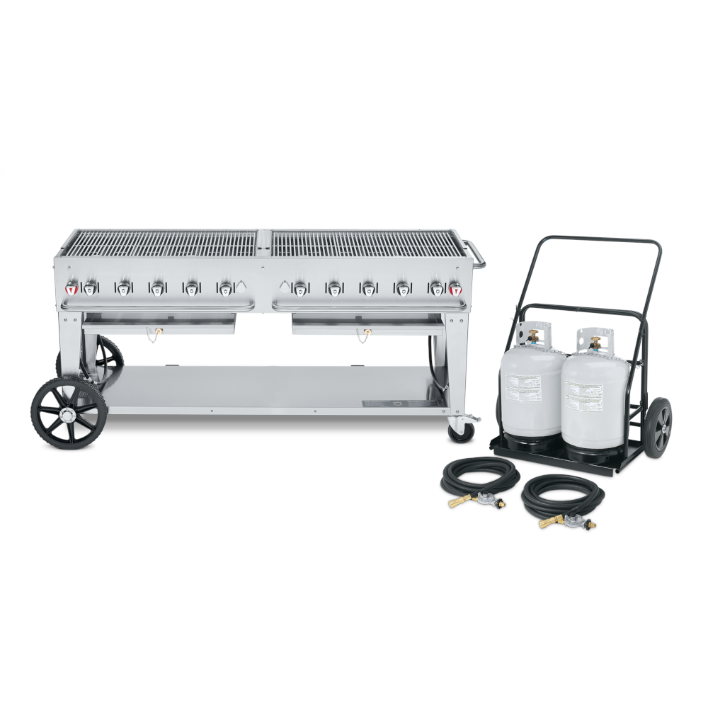 Crown Verity CV-MCC-72 10-Burner Club Series Mobile Grill with Tank Cart