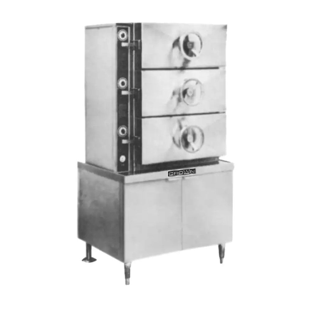 Crown DC-3 Direct Steam Compartment Cooker with Cabinet Base