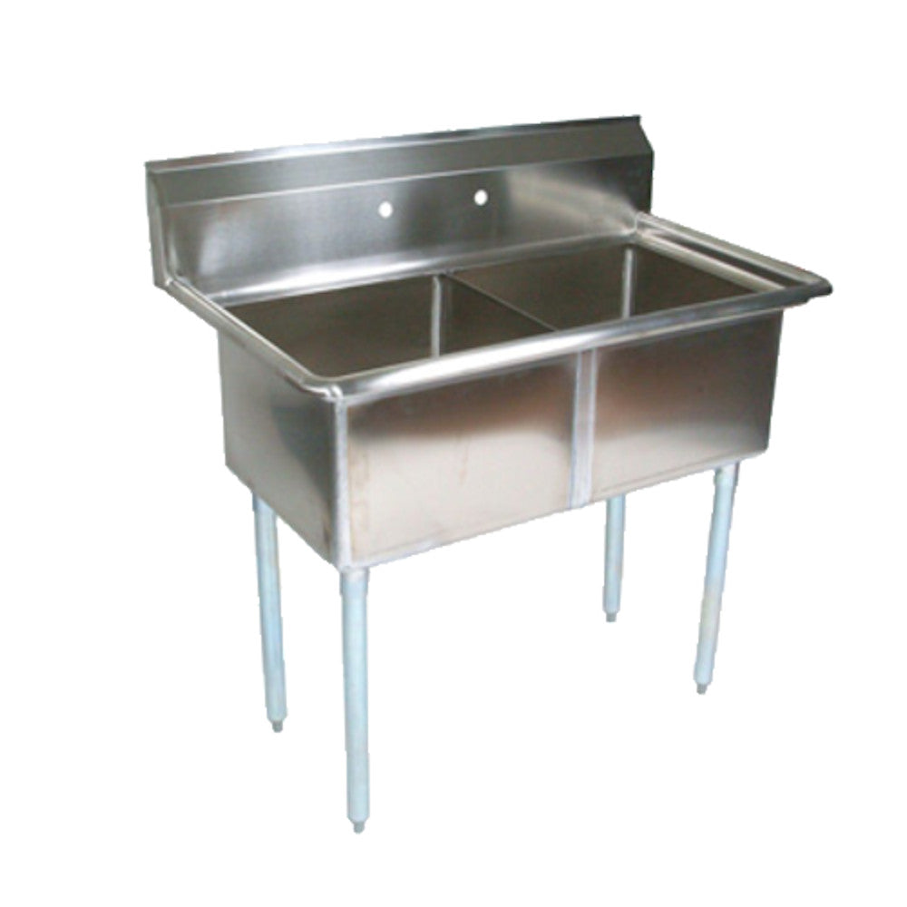 John Boos E2S8-24-14 E-Series Sink with Two 24" x 24" x 14" Compartments