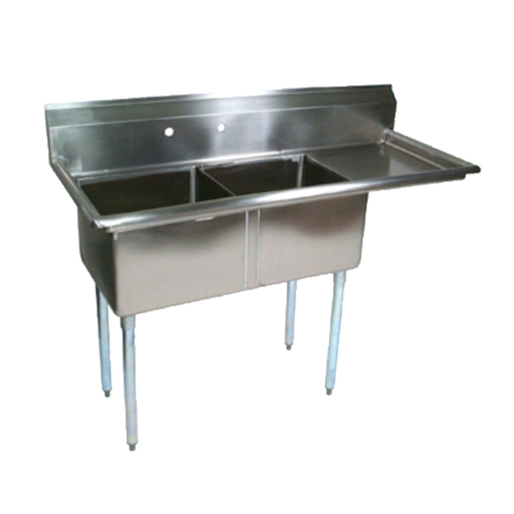 John Boos E2S8-18-12R18 Two-Compartment E-Series Sink with 18" Right Drainboard