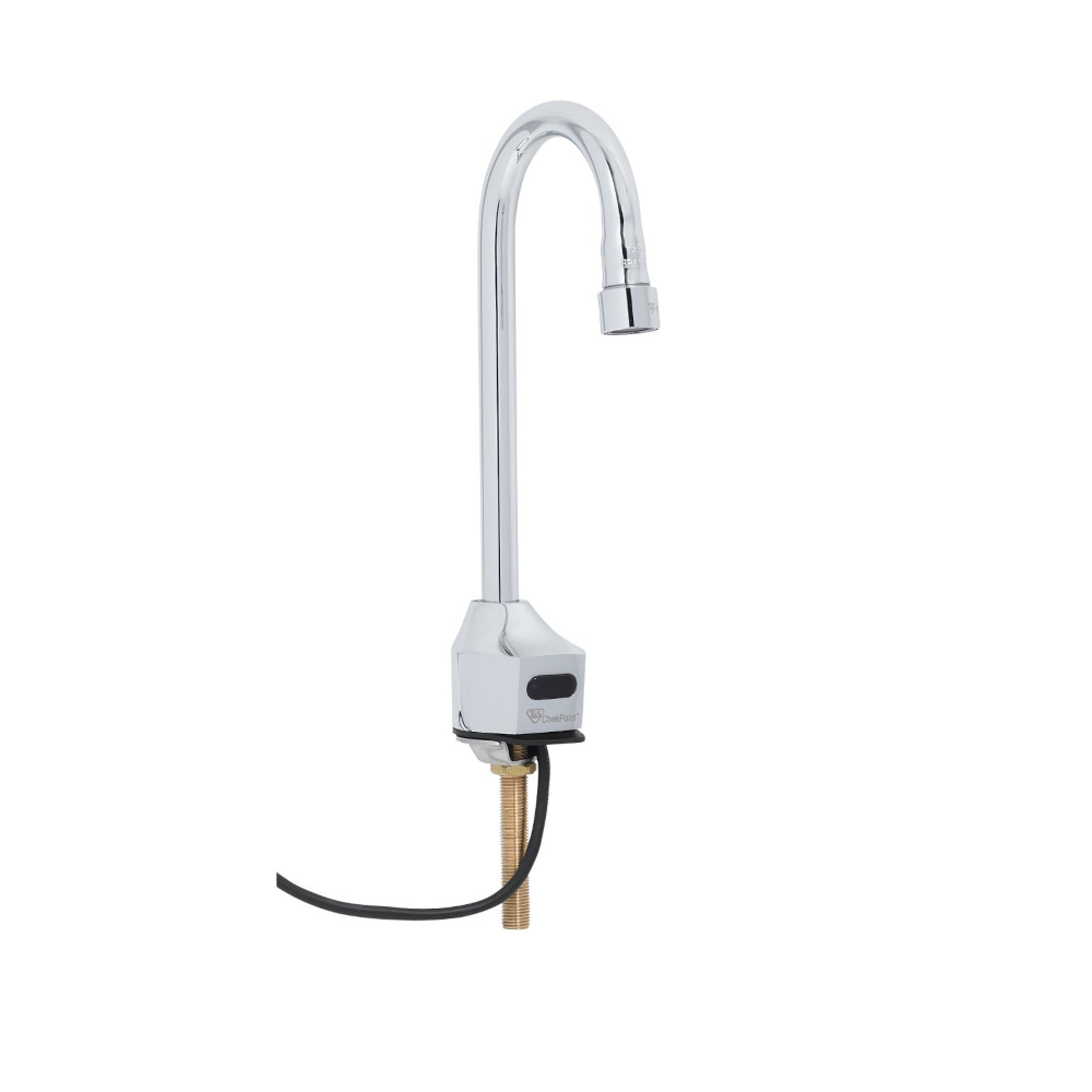 T&S Brass EC-3100 Deck Mount ChekPoint Electronic Faucet with Rigid Gooseneck