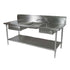 John Boos EPT6R10-DL2B-96R Prep Table Sink, Two Sink Compartments at Right End
