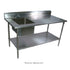 John Boos EPT6R5-3072GSK-L Work Table with Prep Sink & Galvanized Undershelf