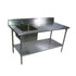 John Boos EPT8R5-3048GSK-R Work Table with Prep Sink, 48"W x 30"D x 40-3/4"H with Sink Bowl on Right, Galvanized Undershelf and 5" Backsplash