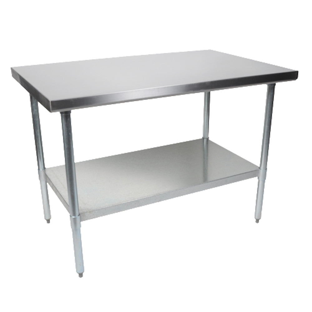 John Boos FBLG3024 30" x 24" Work Table with Galvanized Undershelf and Legs