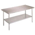 John Boos FBLS6024 60" x 24" Stainless Steel Work Table, Adjustable Undershelf