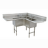 Advance Tabco FC-K6-18D 3 Compartment NSF Corner Sink with 18" Drainboards