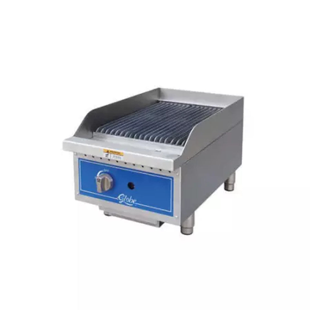 Globe GCB15G-RK 15" Gas Lava Rock Charbroiler - 40,000 BTU