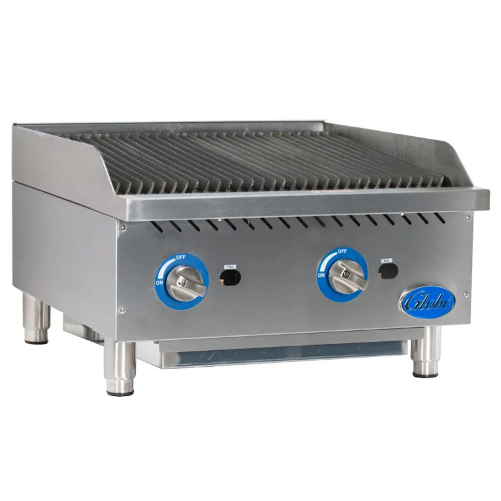 Globe GCB24G-CR 24" Gas Charbroiler with Cast Iron Radiants - 80,000 BTU