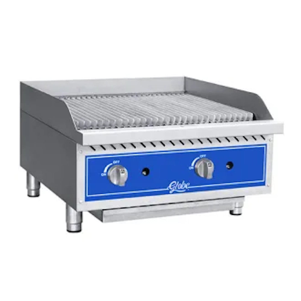 Globe GCB24G-SR 24" Gas Charbroiler with Stainless Steel Radiants - 80,000 BTU