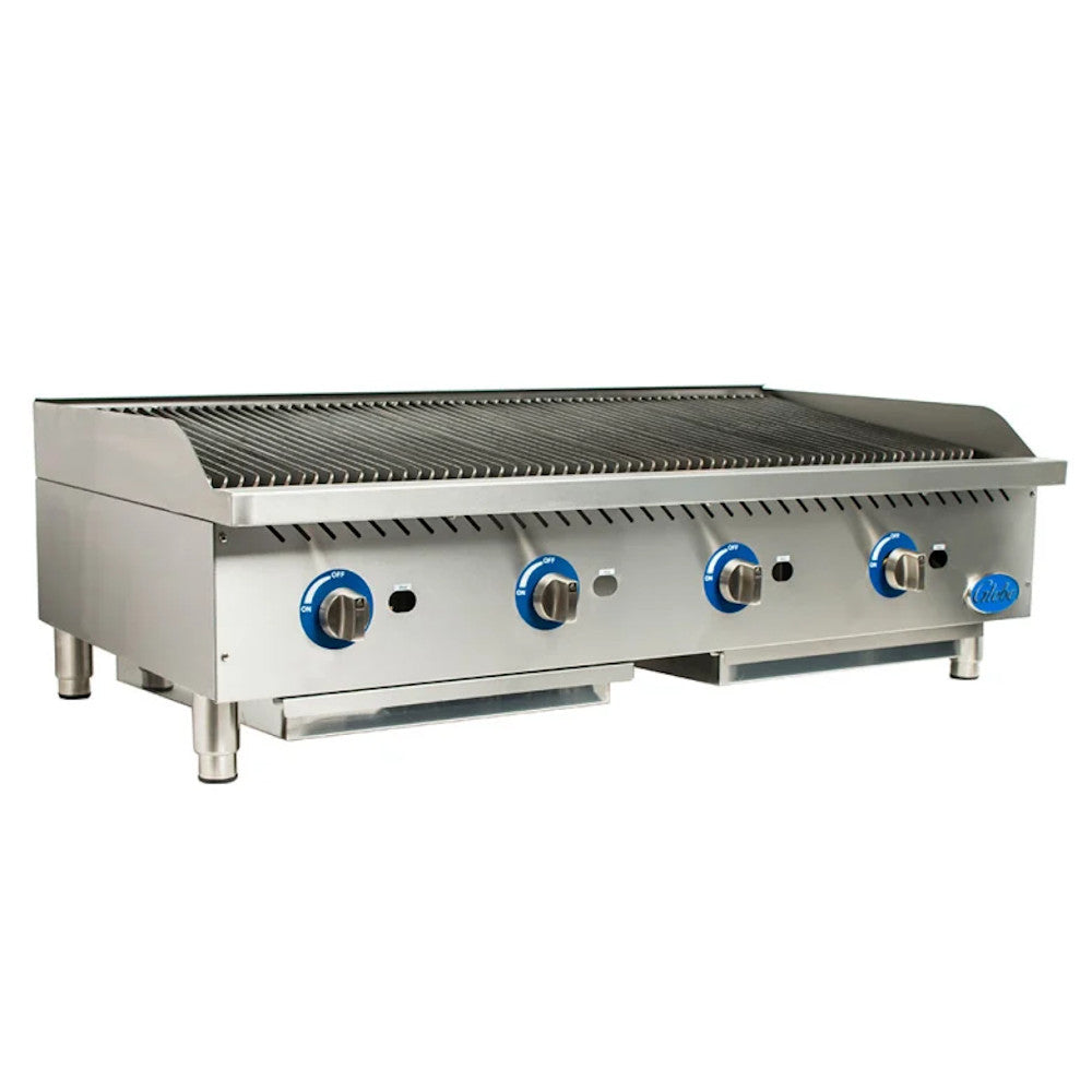 Globe GCB48G-CR 48" Gas Charbroiler with Cast Iron Radiants - 160,000 BTU