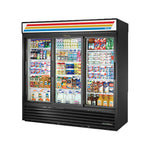 True GDM-69-HC-LD Three Section Sliding Door Refrigerated Merchandiser