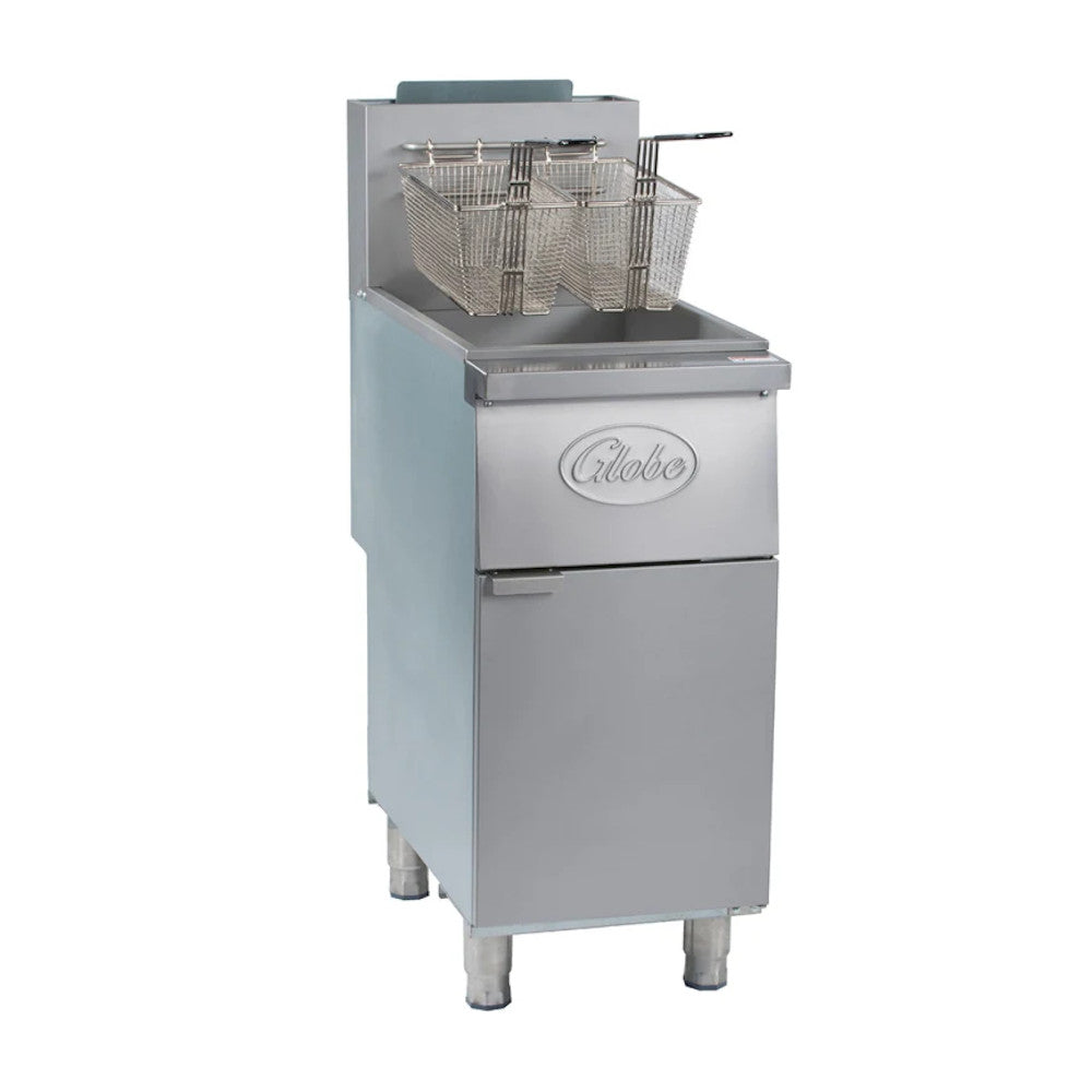 Globe GFF35PG Liquid Propane 35-40 lb. Stainless Steel Floor Fryer