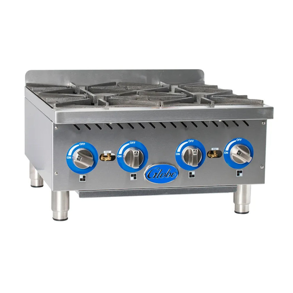 Globe GHP24G 24" Countertop Gas Hot Plate - 88,000 BTU