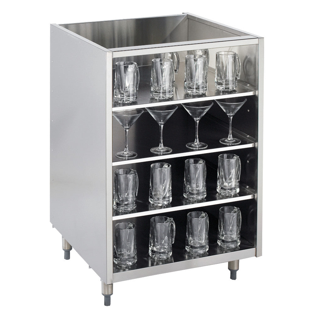 Krowne Metal KR-G24 Underbar 24" Glass Storage Cabinet with 3 Stainless Steel Shelves