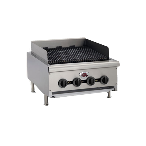 Wells HDCB1230G 14" Stainless Steel Natural Gas Countertop Charbroiler - 40,000 BTU