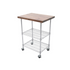 John Boos MET-WWC-2 Mobile 33" Wire Transport Utility Cart with Walnut Top and Chrome Shelves