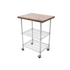 John Boos MET-WWC-1 Mobile 27" Wire Transport Utility Cart with Walnut Top and Chrome Shelves