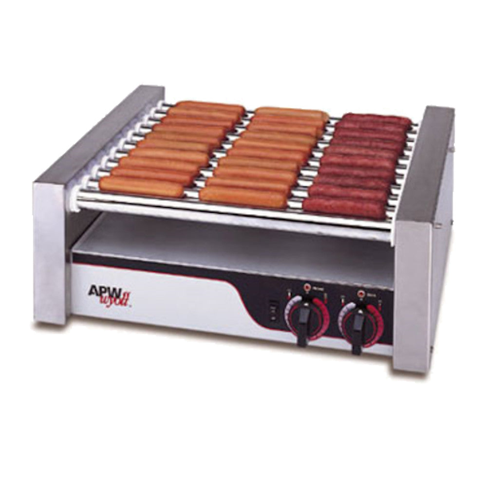 APW Wyott HR-20 X*PERT HotRod Hot Dog Grill - 340 Hot Dog Capacity