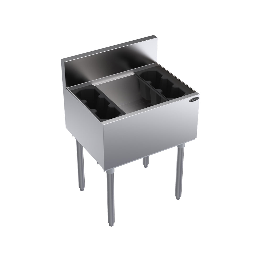 Krowne Metal KR19-24-10 Royal Series Underbar 24" Ice Bin / Cocktail Unit with 10-Circuit Cold Plate