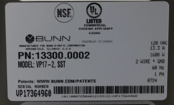 *Open Box* Bunn 13300.0002 VP17-2 Pourover Coffee Maker - Stainless Decor