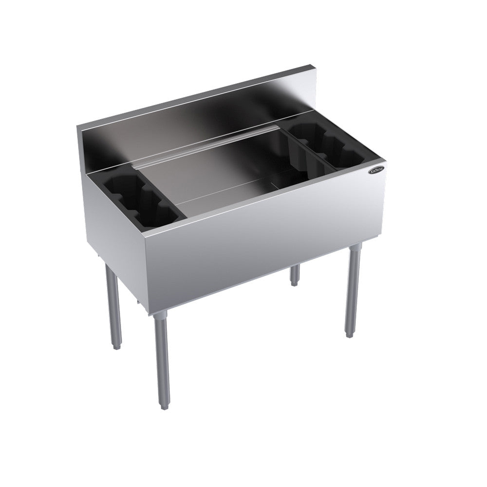 Krowne Metal KR19-36 Royal  Series Underbar 36" Ice Bin / Cocktail Unit with 115 lb. Capacity