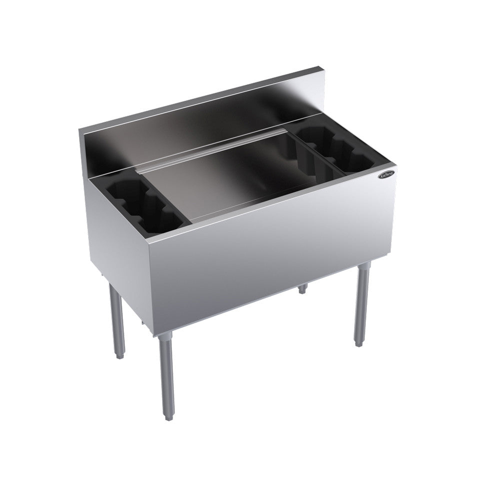 Krowne Metal KR19-36DP Royal Series Underbar 36" Ice Bin / Cocktail Unit with Bottle Wells