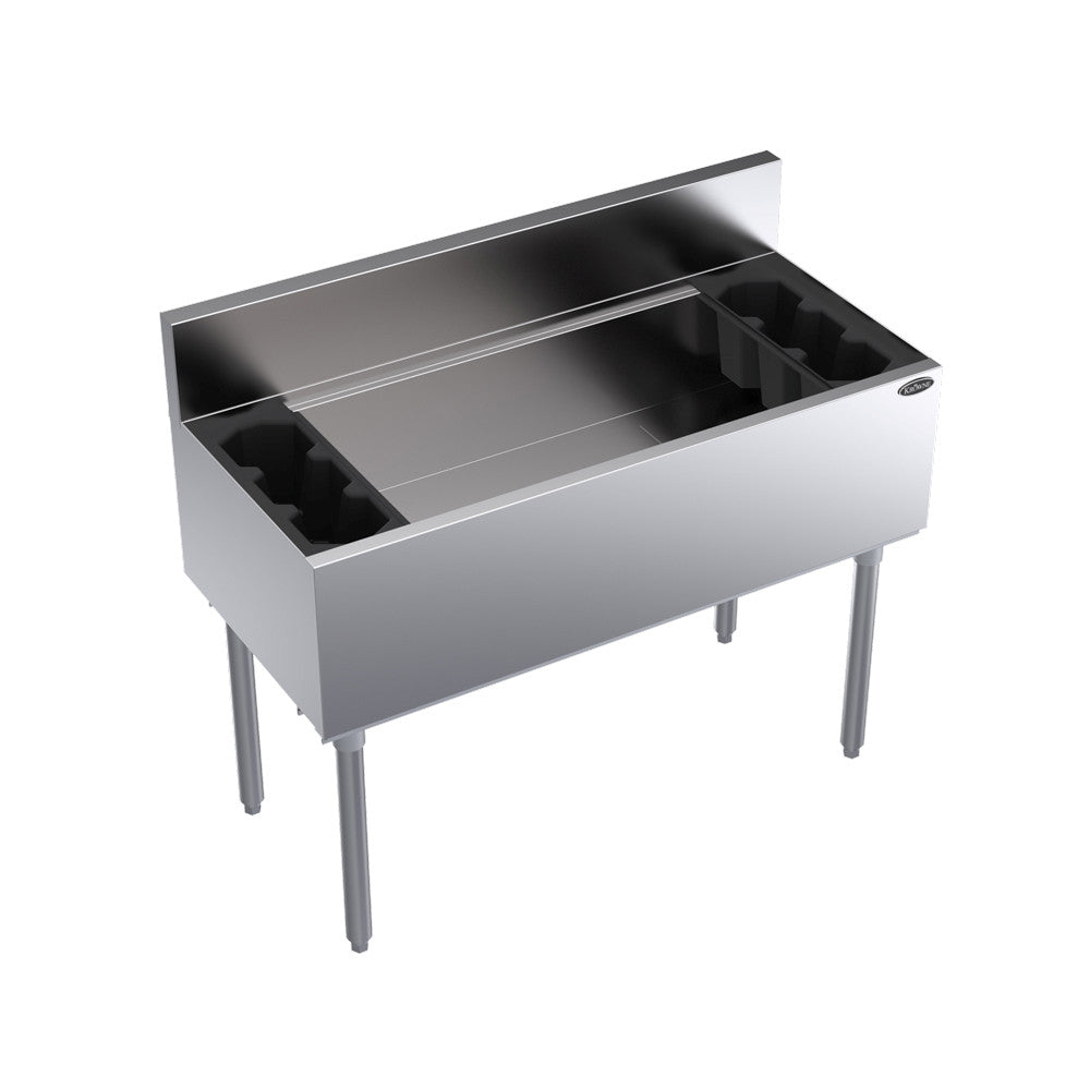 Krowne Metal KR19-42 Royal  Series Underbar 42" Ice Bin / Cocktail Unit with 135 lb. Capacity