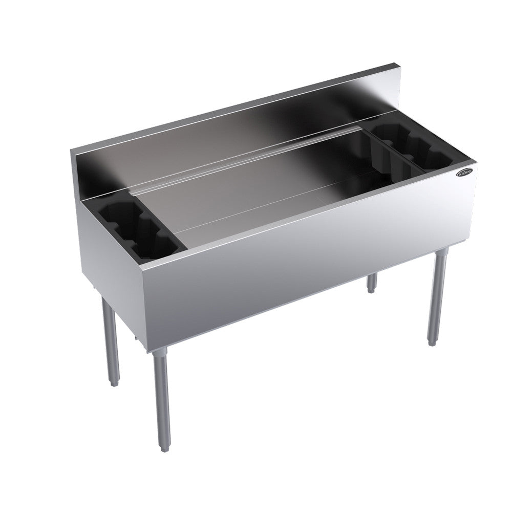 Krowne Metal KR19-48 Royal Series Underbar 48" Ice Bin / Cocktail Unit with 160 lb. Capacity