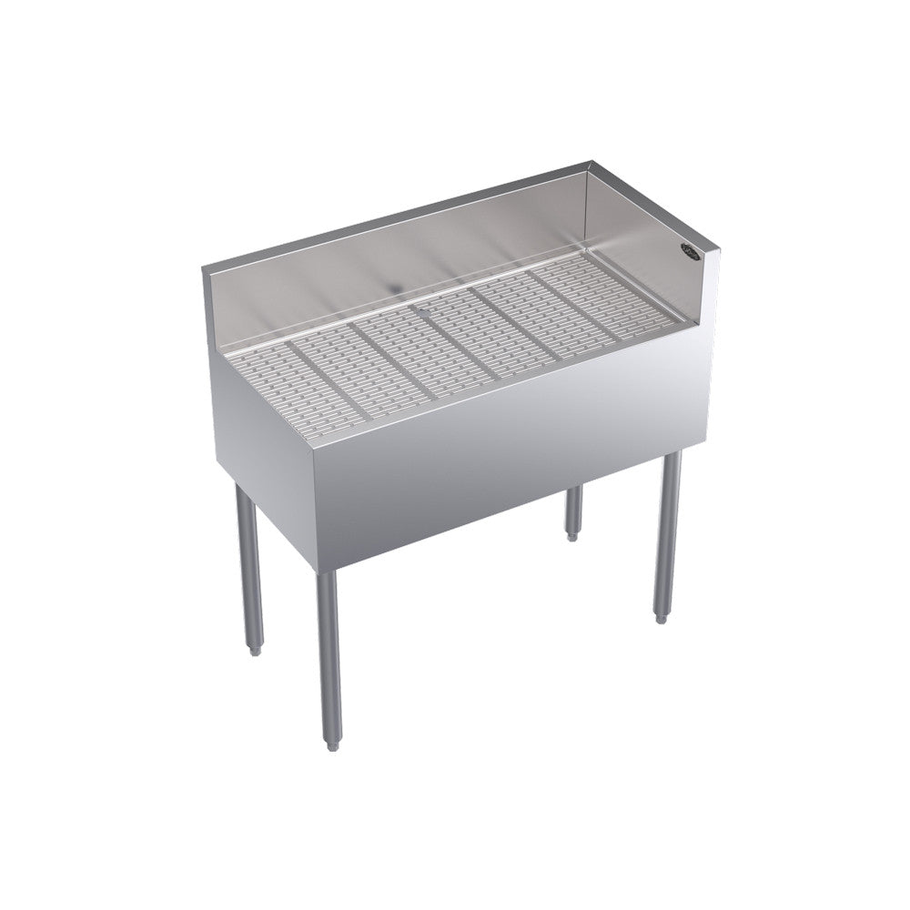 Krowne Metal KR19-C36R Royal Series Freestanding 36" Underbar Corner Drainboard with Right End Return