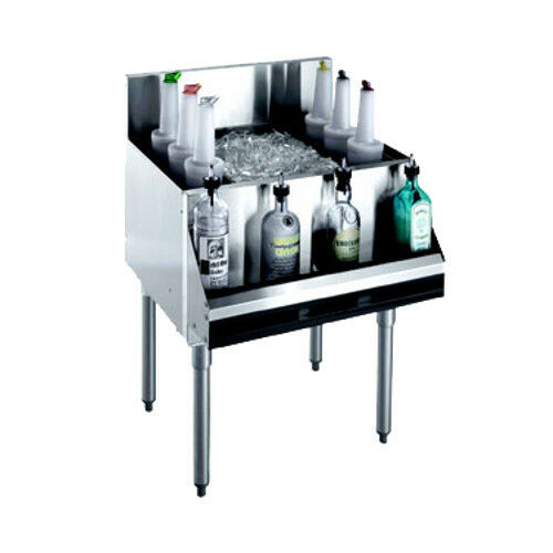 Krowne Metal KR19-24DP Royal Series Underbar 24" Ice Bin / Cocktail Unit with Bottle Wells