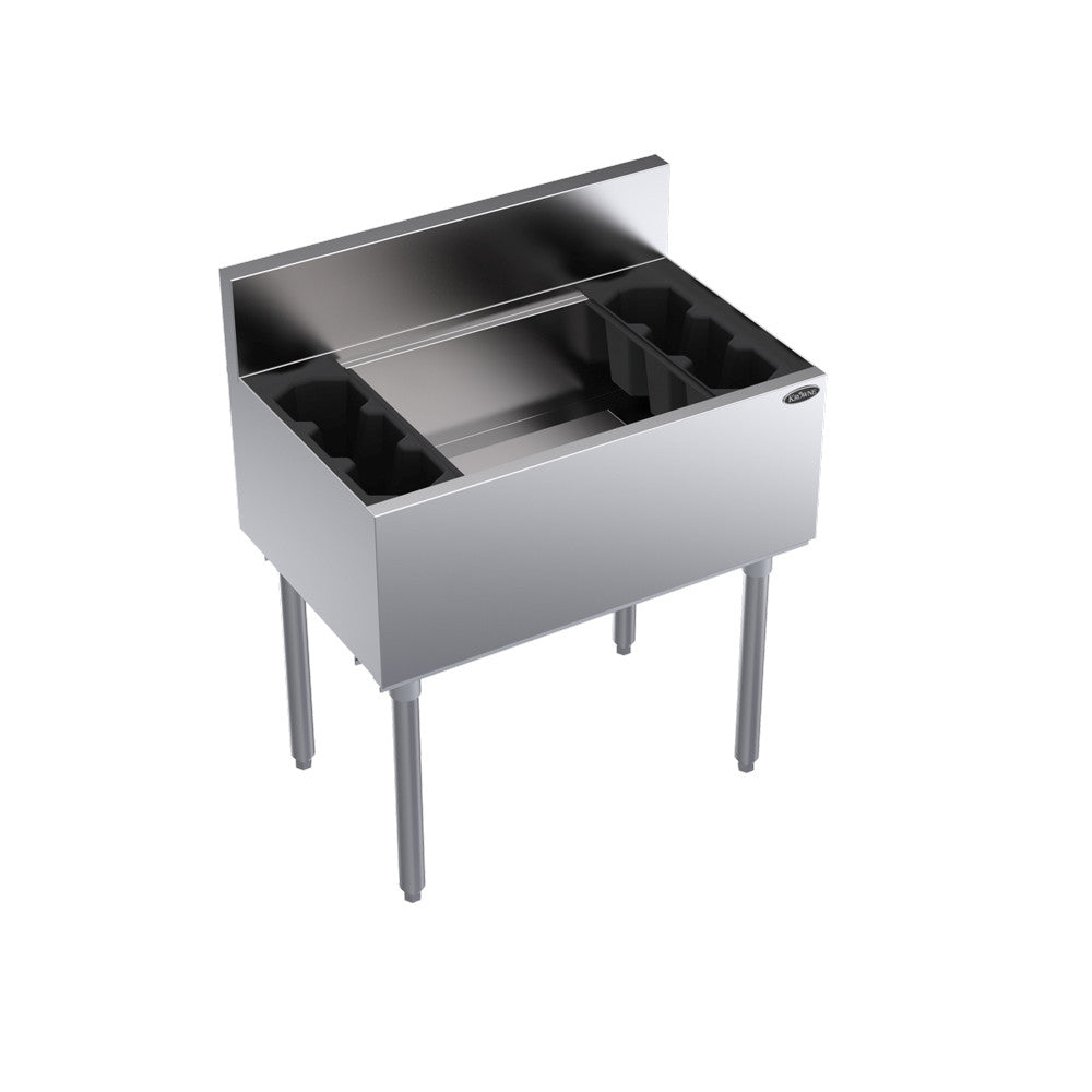 Krowne Metal KR19-30-10 Royal Series Underbar 30" Ice Bin / Cocktail Unit with 10-Circuit Cold Plate