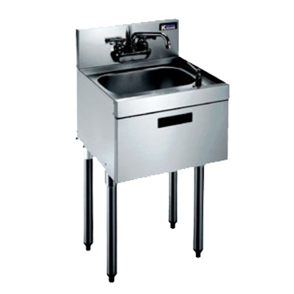 Krowne Metal KR19-18ST Royal Series Underbar 18" Hand Sink with Built-In Soap and Towel Dispenser