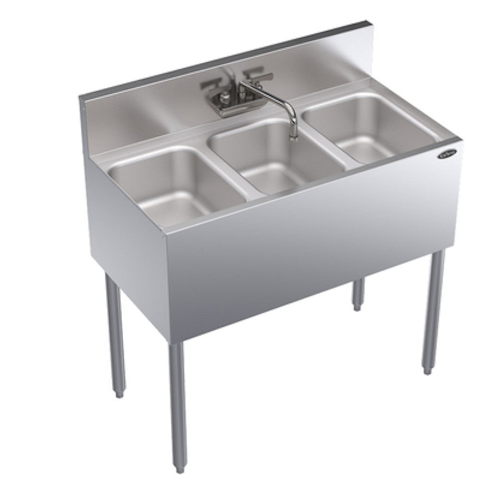 Krowne Metal KR19-33C Royal Series Three Compartment Underbar Sink