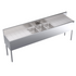 Krowne Metal KR19-83C Royal Series Three Compartment 84" Underbar Sink with 30" Embossed Drainboards