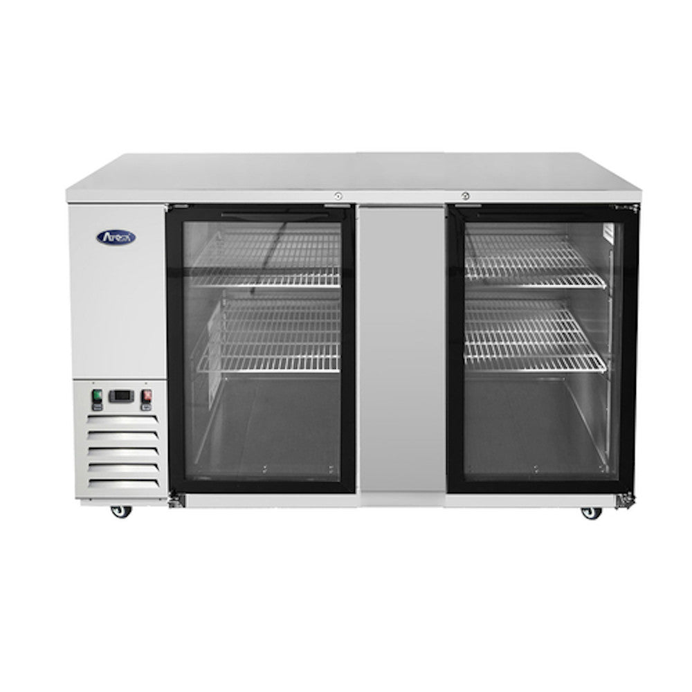 Atosa MBB69G Two-Section Back Bar Cooler with Glass Doors