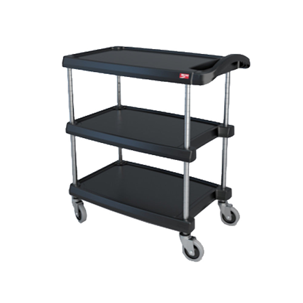 Metro MY2030-34BL myCart Series Utility Cart Three Shelf Unit in Black, 34-3/8" x 23-7/16"