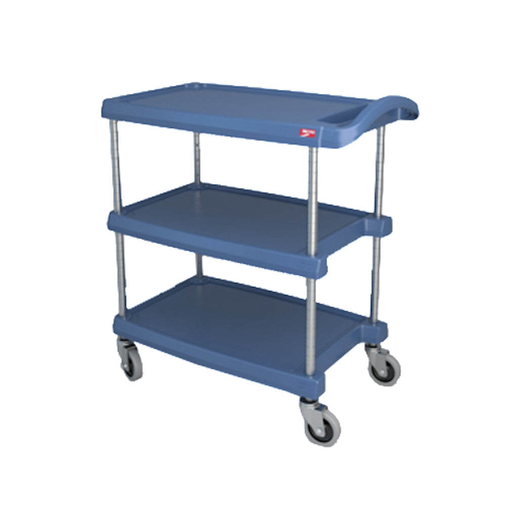 Metro MY2030-34BU myCart Series Utility Cart Three Shelf Unit in Blue, 34-3/8" x 23-7/16"