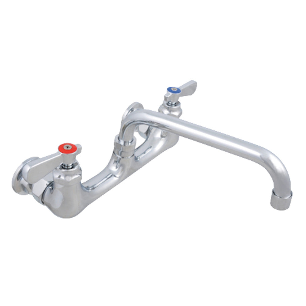John Boos PBF-10-SLF Heavy Duty Wall Mount Sink Mixing Faucet with 10" Swing Spout