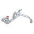 John Boos PBF-10-SLF Heavy Duty Wall Mount Sink Mixing Faucet with 10" Swing Spout