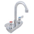 John Boos PBF-4SM-3GLF Wall-Mount Heavy-Duty Sink Mixing Faucet with 3-1/2" Gooseneck Spout